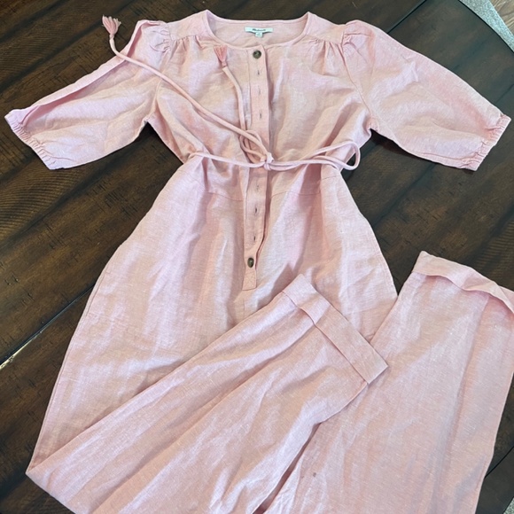 Madewell Pink Button-Down Jumpsuit - Picture 2 of 3